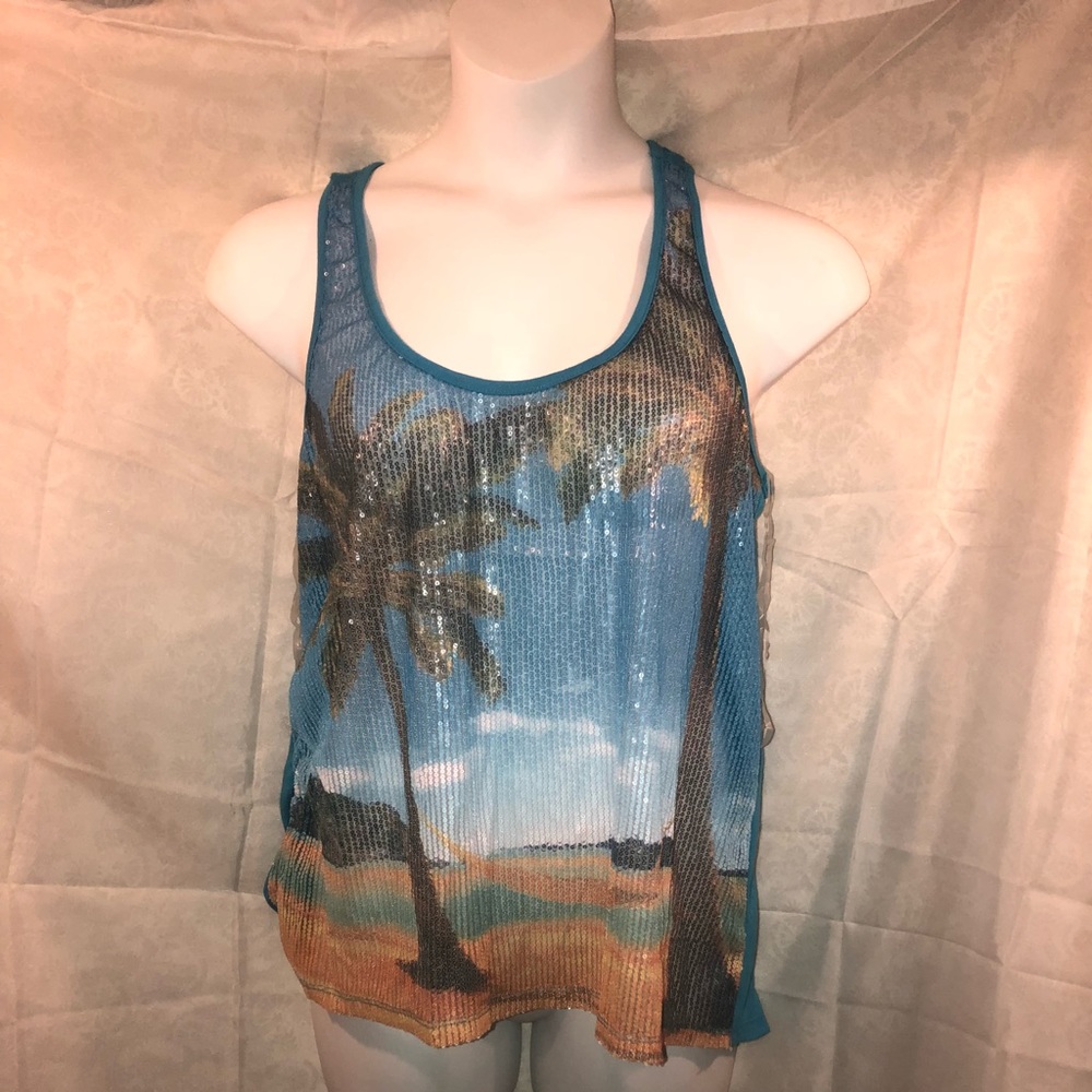 See through over short tank top